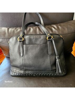Great American Leather Works Black Leather Satchel Bag